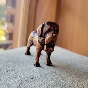 Vintage Handcarved Wooden Dog Figurine